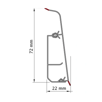 PVC lišta LIMA 72mm/2,5m biela