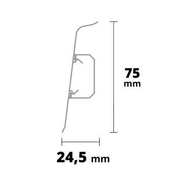 Spodná lišta SG75 2,2 m Dub jaseň