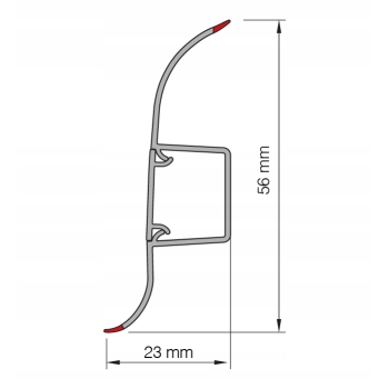 Spodná lišta SG56 2,5 m Svetlý kameň