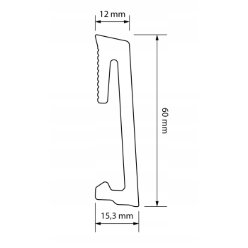 Penový PVC pás Alpha 60 mm 2,2 m čierny