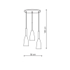 SOLIN čierno-zlatá závesná lampa 3x60W E27 Light Prestige