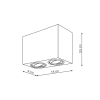 Svietidlo na povrchovú montáž LYON white 2x50W GU10 Light Prestige