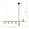 ARIZONA závesná lampa čierna/zlatá 6x40W GU10 Light Prestige
