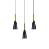 SOLIN čierno-zlatá závesná lampa 3x60W E27 Light Prestige