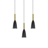SOLIN čierno-zlatá závesná lampa 3x60W E27 Light Prestige