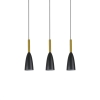 SOLIN čierno-zlatá závesná lampa 3x60W E27 Light Prestige