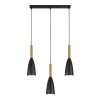 SOLIN čierno-zlatá závesná lampa 3x60W E27 Light Prestige
