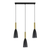 SOLIN čierno-zlatá závesná lampa 3x60W E27 Light Prestige
