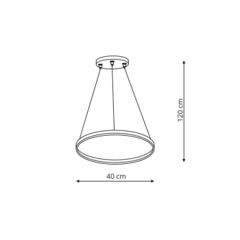 RING S čierna 1xLED 4000K závesné svietidlo Light Prestige