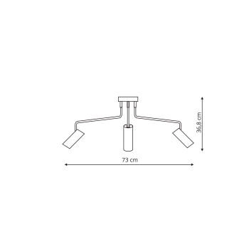 FUTURO čierna 3x35W GU10 závesná lampa Svetlo Prestige