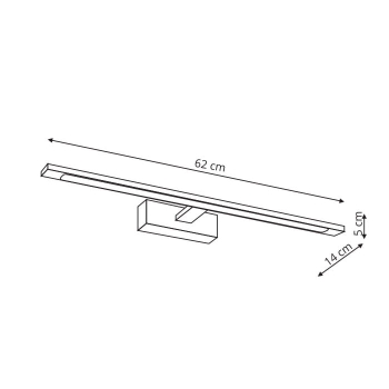 Nástenné svietidlo ISLA biele IP44 1x20W LED 62cm Light Prestige