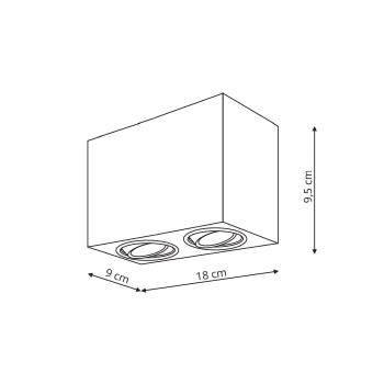Svietidlo na povrchovú montáž LYON white 2x50W GU10 Light Prestige