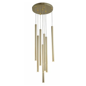 Zlatá závesná lampa LUNGO 7x5W G9 od Light Prestige