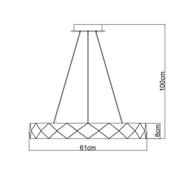 REUS zlatá 1x36W LED závesná lampa Light Prestige