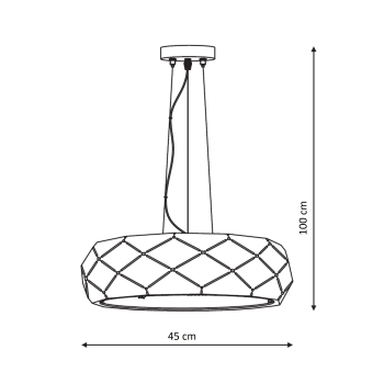 Zlatá závesná lampa REUS 3x40W E27 od Light Prestige
