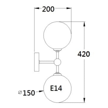 Nástenné svietidlo DORADO zlaté transparentné 2x40W E14 Light Prestige