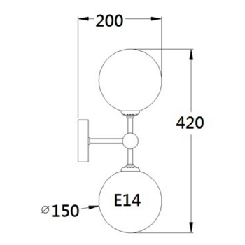 Nástenné svietidlo DORADO zlaté 2x40W E14 Light Prestige