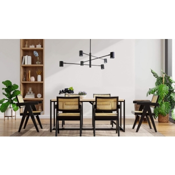 SNOW čierna 6x50W GU10 stropné svietidlo Light Prestige