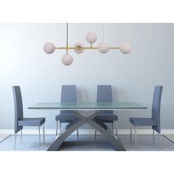 ALISA zlatá 6x40W E14 závesná lampa Svetlo Prestige