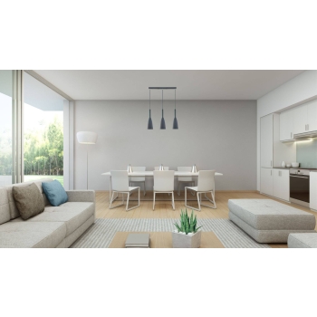 Závesné svietidlo SOLIN sivé 3x60W E27 Light Prestige