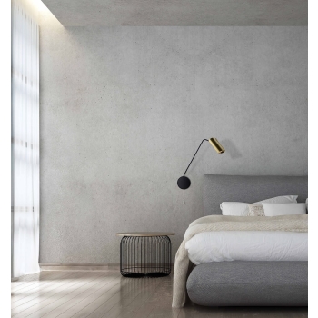Nástenné svietidlo s predlžovacím ramenom FUTURO čierno-zlaté 1x35W GU10 Light Prestige