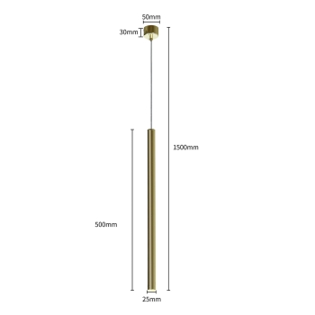 Zlatá závesná lampa LUNGO 1x5W G9 od Light Prestige
