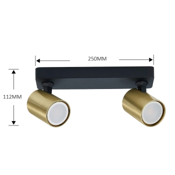 SNOW gold 2x50W GU10 stropné svietidlo Light Prestige