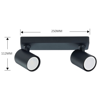 SNOW čierna 2x50W GU10 stropné svietidlo Light Prestige