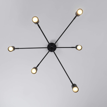 SNOW čierna 6x50W GU10 stropné svietidlo Light Prestige