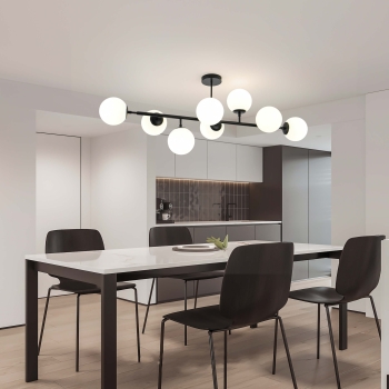 DORADO čierna 8x40W E14 závesná lampa Svetlo Prestige