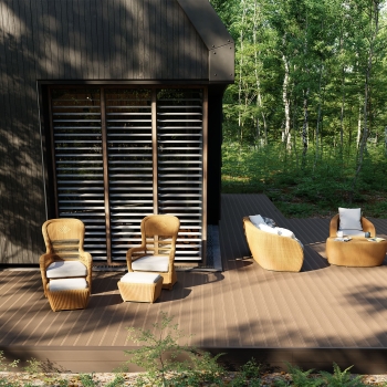 Kompozitná palubová doska BERGDECK B150 Oriech brúsená 240 × 15 × 2,5 cm